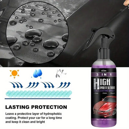 3 in 1 High Protection Quick Car Ceramic Coating Spray - Car Wax Polish Spray (Pack of 2)