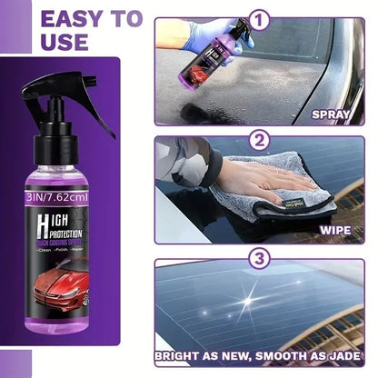 3 in 1 High Protection Quick Car Ceramic Coating Spray - Car Wax Polish Spray (Pack of 2)