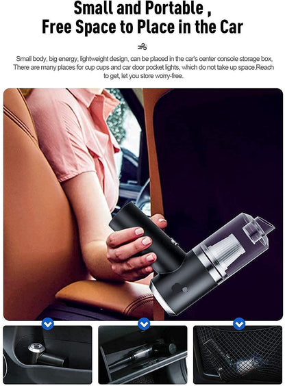 USB WIRELESS HANDHELD CAR & HOME VACUUM CLEANER