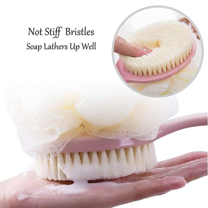 Bath Brush 2 In 1 with Free Loofah | Body Brush with Handle