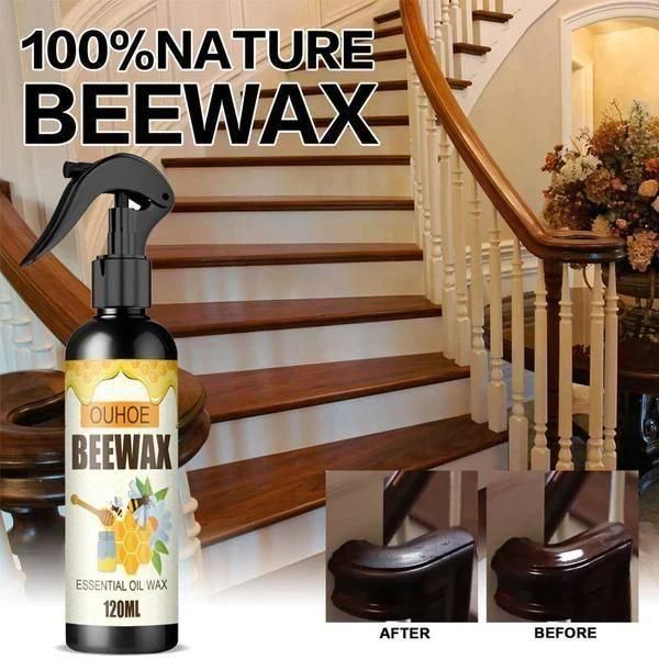 Natural Beeswax Spray, Furniture Polish and Cleaner for Wood (pack of 2)