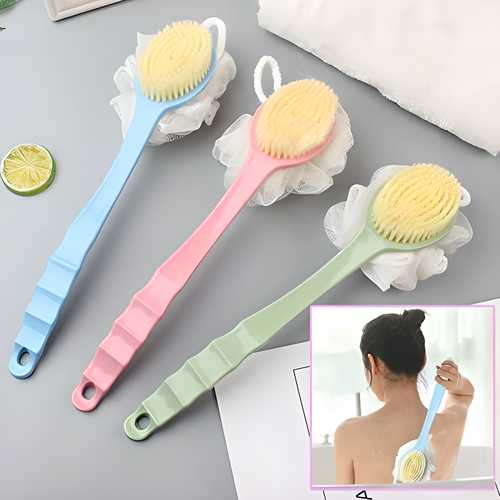 Bath Brush 2 In 1 with Free Loofah | Body Brush with Handle