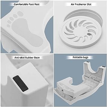 Premium Foldable Anti-Constipation Potty Stool with Air Freshener